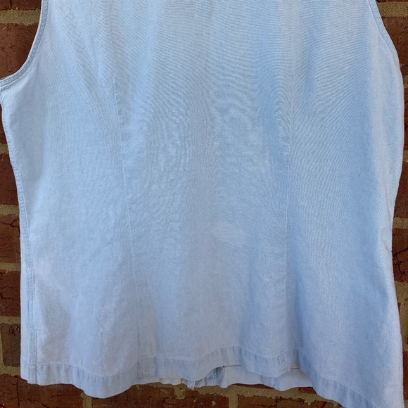 Columbia Sportswear White Wash Denim Collared Button Down Sleeveless Tank - Picture 8 of 9